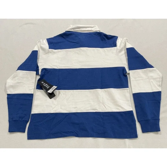 New England Patriots Long Sleeve Polo Men’s Sz Med '47 Brand NWT NFL Blue White - Picture 6 of 6